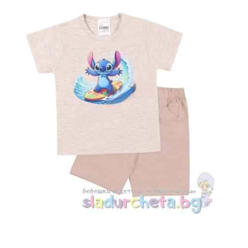 Комплект от 2 части Светли - тениска и къс панталон