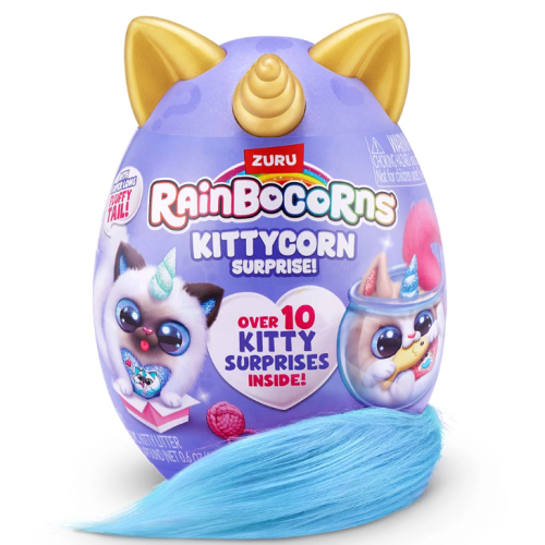 Мини яйце изненада Zuru Rainbocorns Kittycorrn, със синя опашка