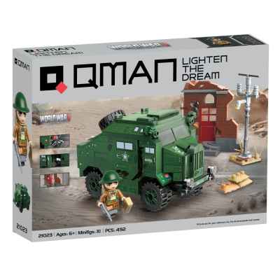 Конструктор Qman, Убежище за евакуация на плажа Дюнкерк, Morris C8 QUAD, 492 части