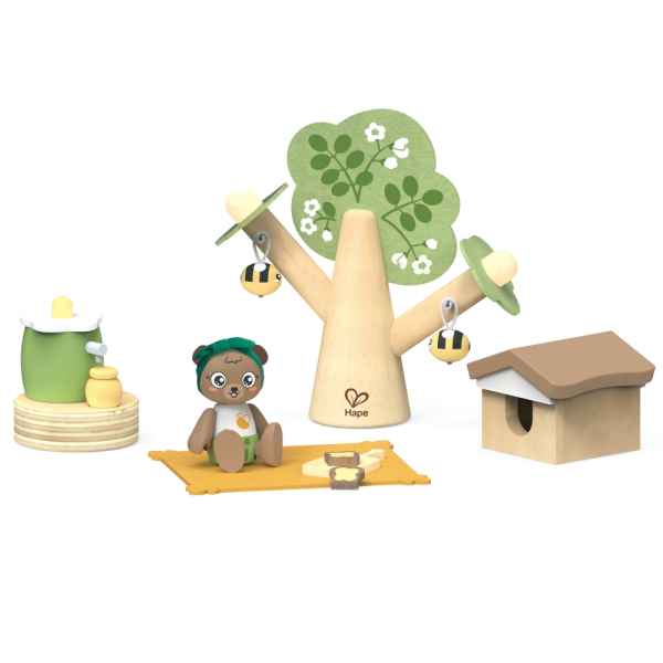 Интерактивен дървен комплект Hape, Пикник с пчели и кошер, 15 части-g7fAW.jpeg