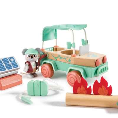 Дървен комплект Hape, Слънчеви офроуд приключения, 11 части