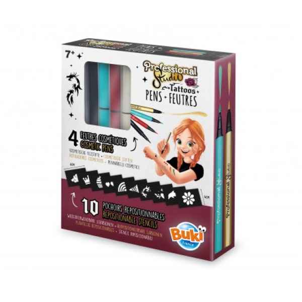 Творчески комплект Buki France, Химикалки за рисуване на татуировки с шаблони, Златни-gN2sY.jpeg