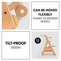 Столче за хранене Hauck Beta+, дървено с колелца и табла за хранене Natural-gQnN4.jpeg