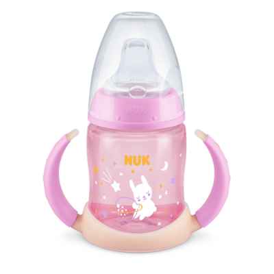 Чаша с мек накрайник NUK First Choice Glow in the Dark 150мл. 6-18м., розова