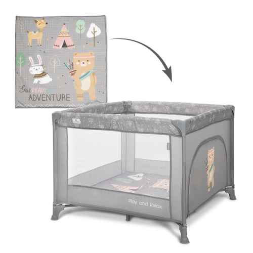 Бебешка кошара Lorelli Play n relax, Grey adventure