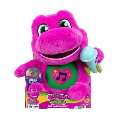 Барни музикална плюшена фигурка с микрофон Fisher Price, 26 см