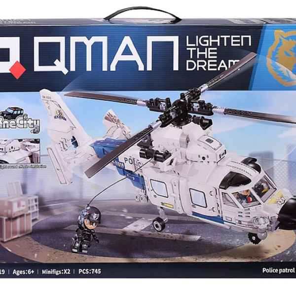 Конструктор Qman, Mine City, Полицейски патрулен хеликоптер, 745 части-gk9Bv.jpeg