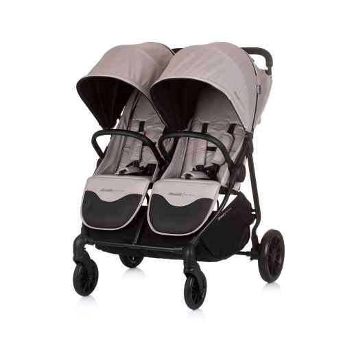Бебешка количка за близнаци Chipolino Top Stars, макадамия