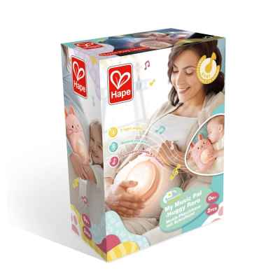 Интерактивна играчка Hape, Музикална плюшена лампа за сън, Зайче