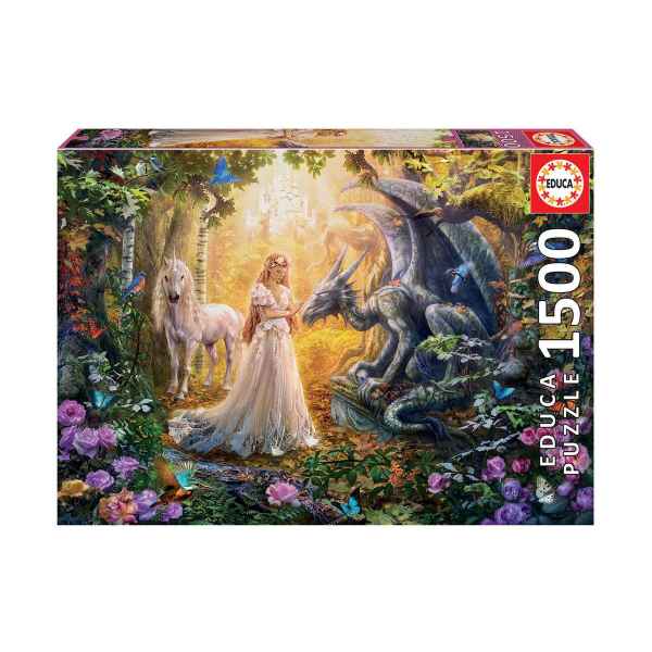 Пъзел Educa, Драконът, принцесата и еднорогът, 1500 части-hHcAG.jpeg