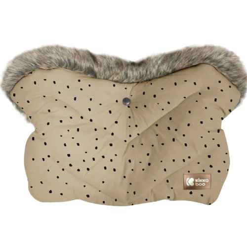 Ръкавица за количка Kikka Boo Luxury Fur Dots, Beige РАЗПРОДАЖБА