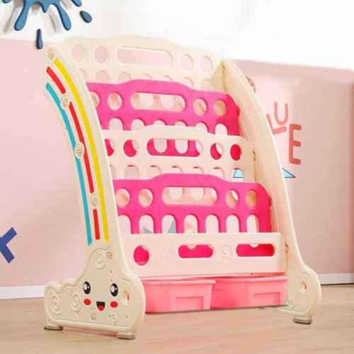 Комбинирана детска етажерка за книги и играчки Feelkids, червена