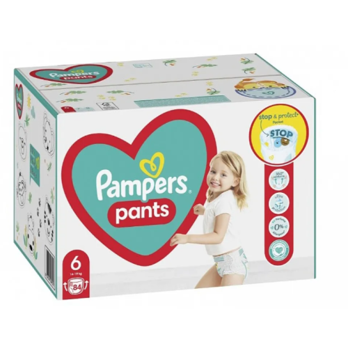 Гащички за еднократна употреба Pampers 6 Extra Large, 15+ кг 84 бр.