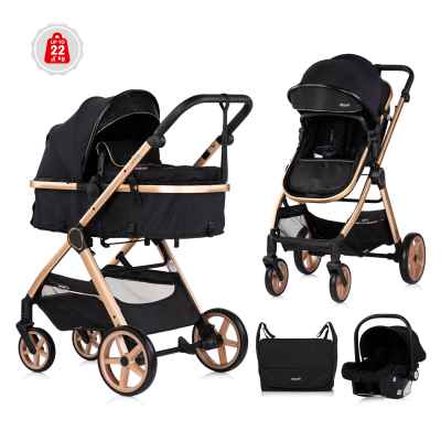 Комбинирана бебешка количка 3в1 Chipolino Виста, къпина