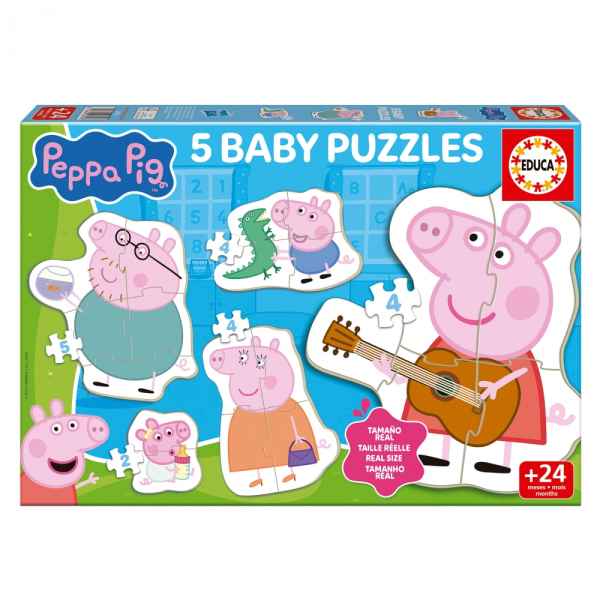 Прогресивен пъзел Educa, Peppa Pig, 5 в 1, 2/4/4/4/5/ части-inShE.jpeg