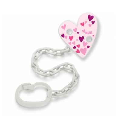 Синджир за биберон NUK, Розово сърце