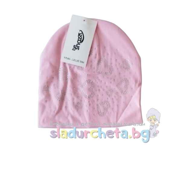 Детска шапка Be Snazzy, Розова на сърца-jBlth.jpeg