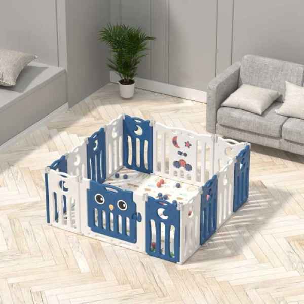 Бебешка ограда за безопасна игра Feelkids, Синьо бухалче-jby9g.jpeg