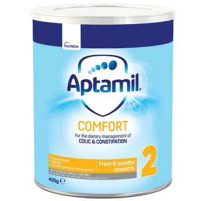 Мляко за кърмачета Aptamil Comfort 2, с леки храносмилателни смущения 6м+ 400 гр.