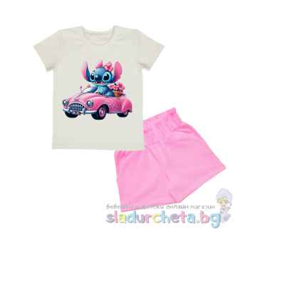 Комплект от 2 части Светли - тениска и къс панталон