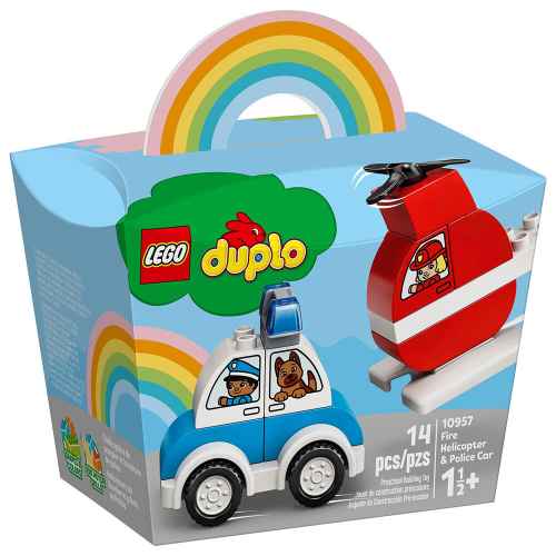 Конструктор LEGO Duplo Пожарникарски хеликоптер и полиц. кола