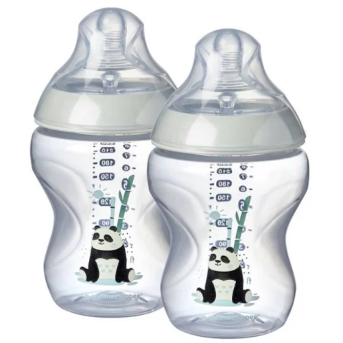 Шише за хранене Tommee Tippee Easi-Vent 0м+, 260 мл, 2 бр. Панда