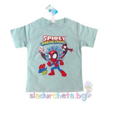 Детска тениска Светли, цвят олив