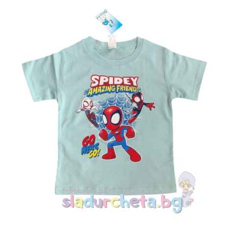 Детска тениска Светли, цвят олив