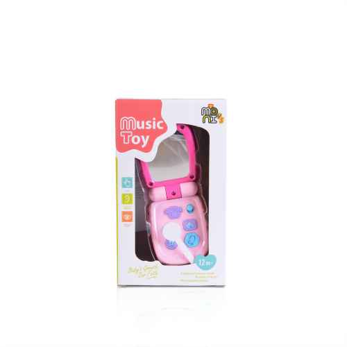 Бебешки музикален телефон с капаче Moni Pink
