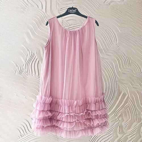 Детска рокля Контраст, пепел от рози