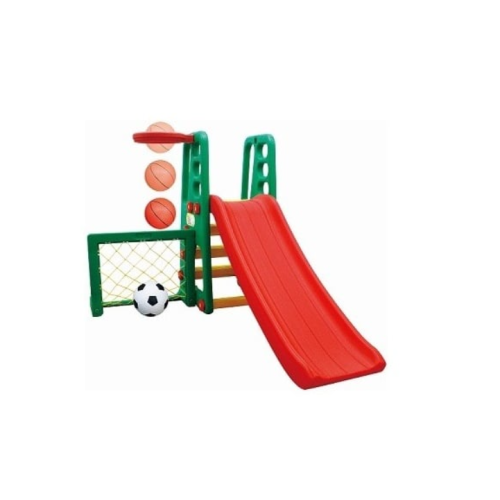 Детска пързалка с баскетболен кош 3toysm, зелена/червена