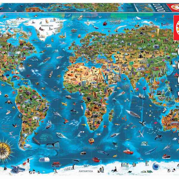 Пъзел Educa, Чудесата на света, 1000 части-mNUNO.jpeg