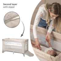 Бебешка кошара 2 нива Lorelli Carina, Grey stars-moKQ1.jpeg