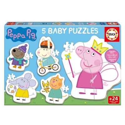 Прогресивен пъзел Educa, Peppa Pig, 5 в 1, 3/4/4/4/5/ части
