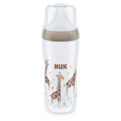 Шише Nuk Perfect Match, 6+ м РР 360 мл. със силиконов биберон за хранене U, Жираф