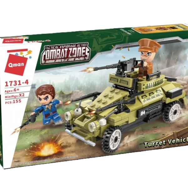 Конструктор Qman Combat Zone, Военен автомобил с оръдие, 155 части-nHzFe.jpeg
