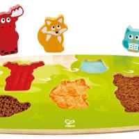 Дървен пъзел Hape, Пипни и разпознай, Горски животни, 6 части-nP6LI.jpeg