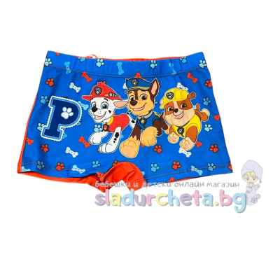 Детски бански E plus M, Пес Патрул син/червен