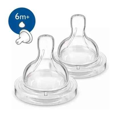 Биберони за хранене AVENT Classic+ Anti-colic за гъсти храни с Y-образен прорез 6м+, 2 бр.