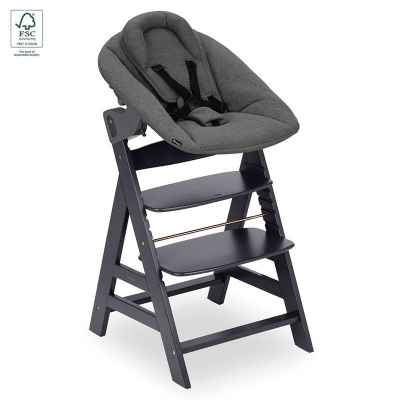 Столче за хранене и шезлонг Hauck Alpha, дървено Dark Grey