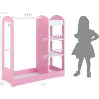 Детска стойка за дрехи с огледало Ginger Home, розова-nhEB5.jpeg