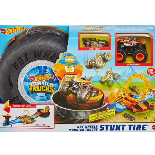 Голямо бъги Hot Wheels Monster Trucks, комплект автомобилна гума с едно бъги и една количка