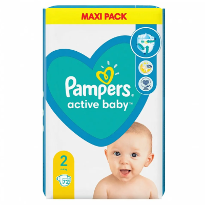 Еднократни пелени Pampers Baby New 2 Mini, 4-8 кг 72 бр.