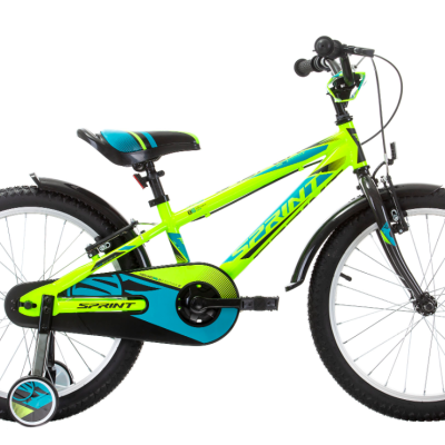 Детски велосипед Sprint Casper 20, неоново зелено и тюркоазено