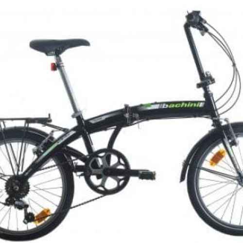 Велосипед Bachini Folding 20, черен/ зелен