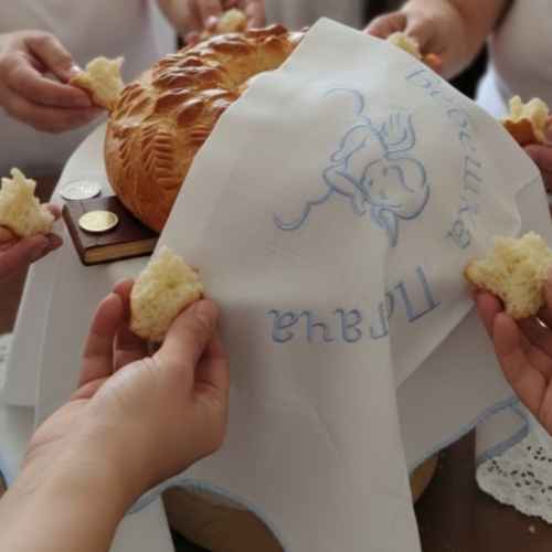 Кърпа за бебешка погача Либебе, синя