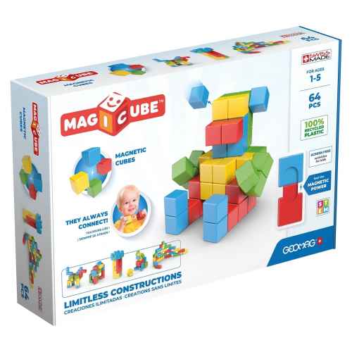 Магнитен конструктор Geomag Magicube, Creative, 64 части