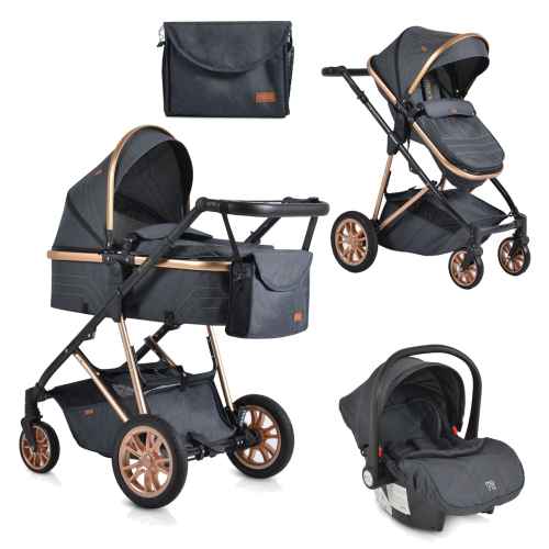 Комбинирана бебешка количка 4в1 Moni Midas, черна