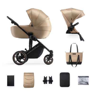 Бебешка комбинирана количка 2в1 Kinderkraft Prime 2, Sandrose beige