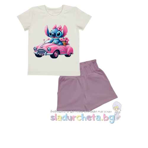 Комплект от 2 части Светли - тениска и къс панталон